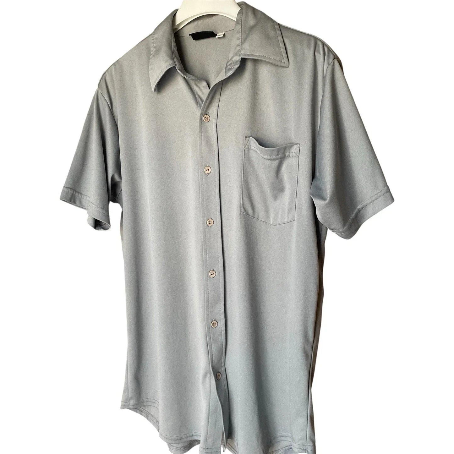 Positano Vintage Y2K Gray Button Up Shirt, XL Unisex T-shirt, Sweatshirt, Hoodie, Long Sleeve Tee - T-Shirt, Sweatshirt, Hoodie