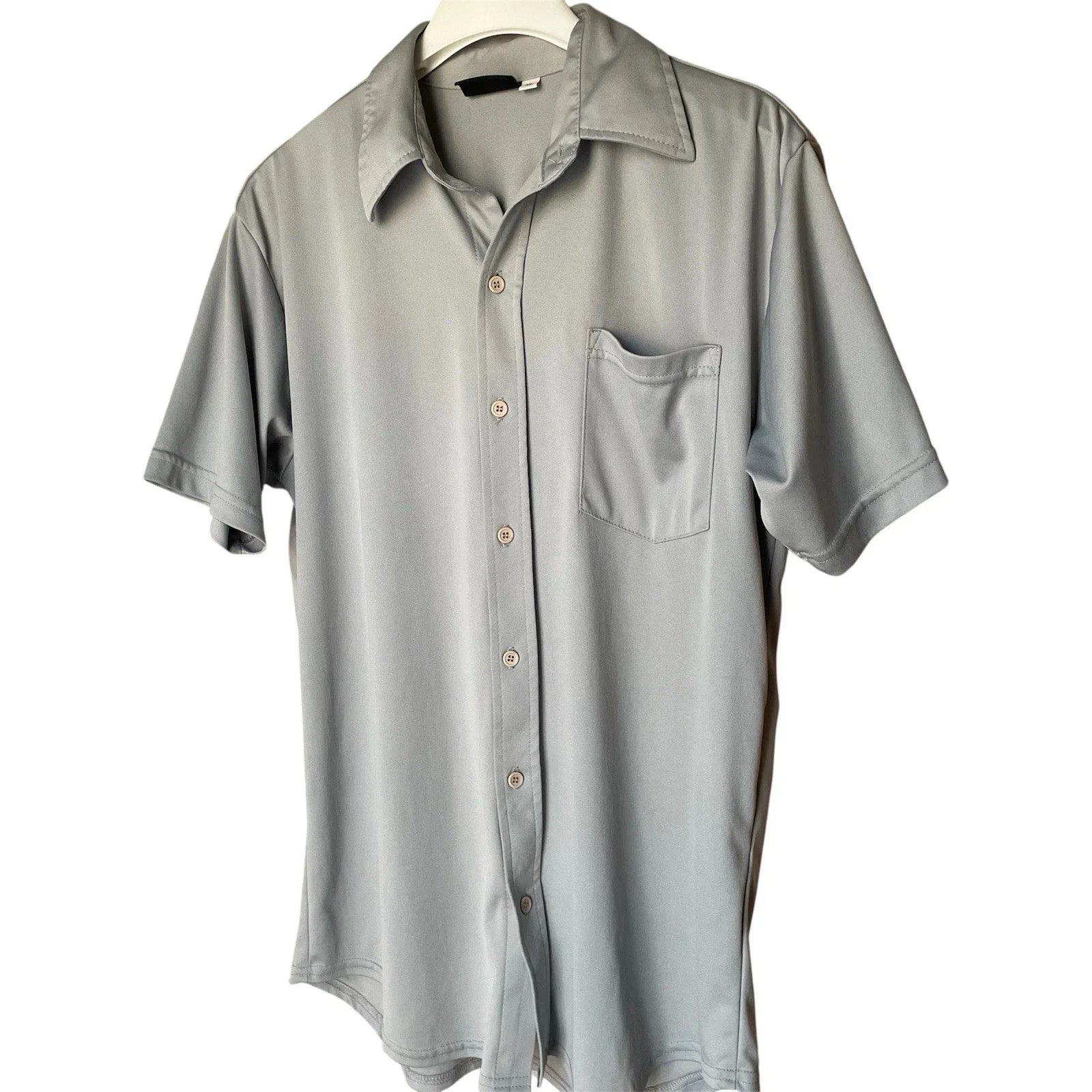 Positano Vintage Y2K Gray Button Up Shirt, XL Unisex T-shirt, Sweatshirt, Hoodie, Long Sleeve Tee - T-Shirt, Sweatshirt, Hoodie