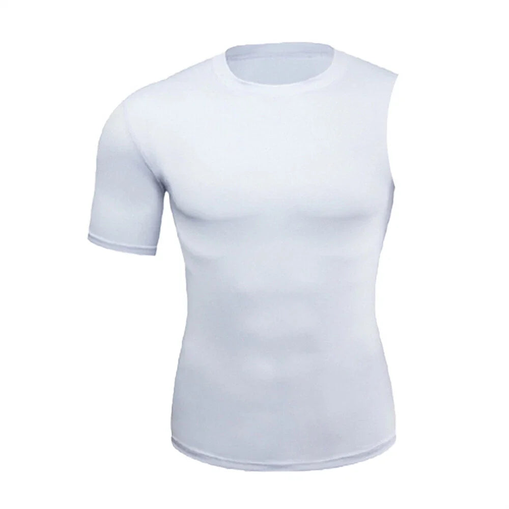 Men Compression Shirts 1/2 Single Arm Short Sleeve Athletic Shirt for Basketball Unisex T-shirt, Sweatshirt, Hoodie, Long Sleeve Tee - T-Shirt, Sweatshirt, Hoodie