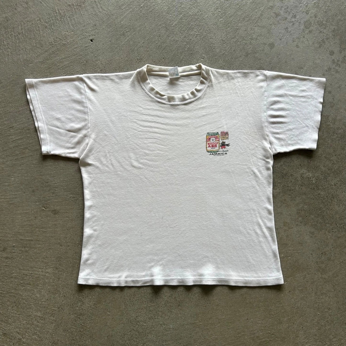 Vintage 90s Whoop Ass Beer Shirt Size Medium White Jamaica No Problem Unisex T-shirt, Sweatshirt, Hoodie, Long Sleeve Tee - T-Shirt, Sweatshirt, Hoodie