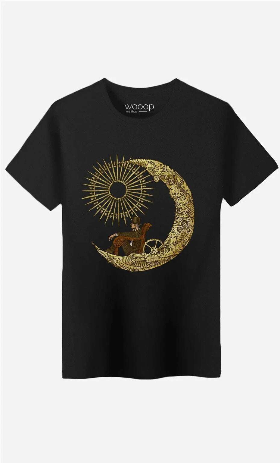 Men's T-Shirt with Sleeves - Moon Travel Colour Black Unisex T-shirt, Sweatshirt, Hoodie, Long Sleeve Tee - T-Shirt, Sweatshirt, Hoodie
