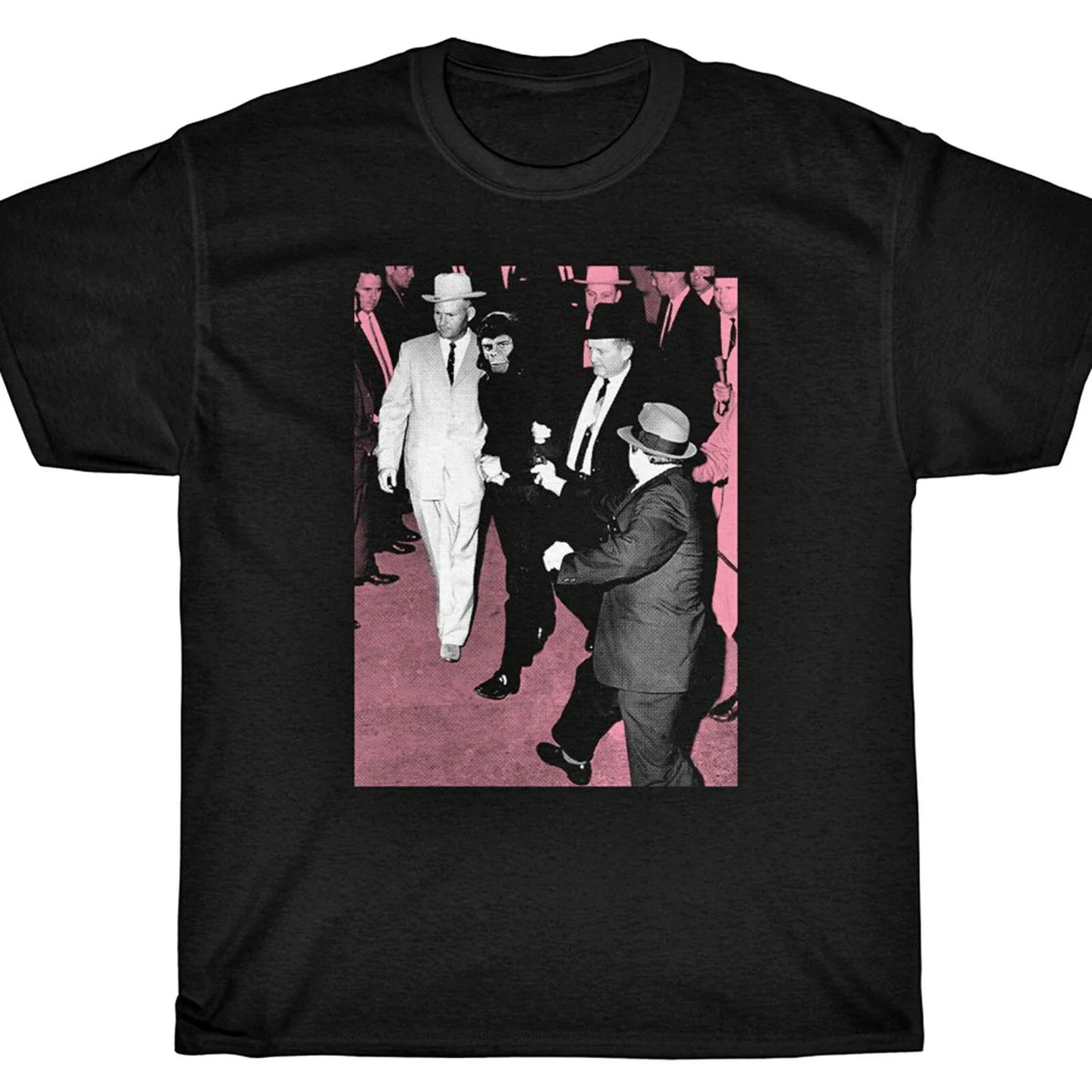 LEE HARVEY OSWALD APE T-Shirt - Planet JFK Ruby MASH UP Unisex T-shirt, Sweatshirt, Hoodie, Long Sleeve Tee - T-Shirt, Sweatshirt, Hoodie
