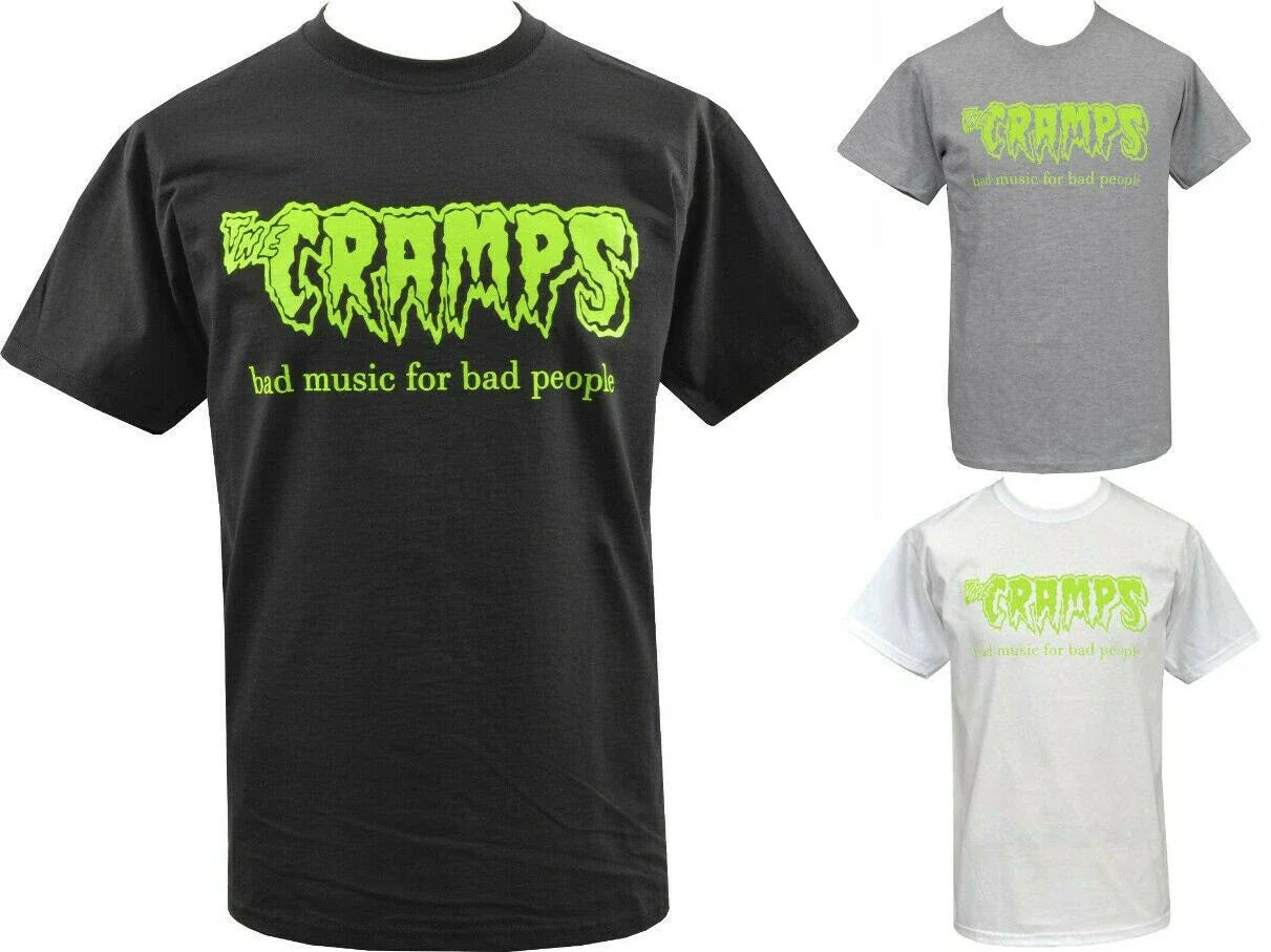 The Cramps Mens PSYCHOBILLY T-Shirt Bad Music For Bad People Garage Horror Punk Unisex T-shirt, Sweatshirt, Hoodie, Long Sleeve Tee - T-Shirt, Sweatshirt, Hoodie