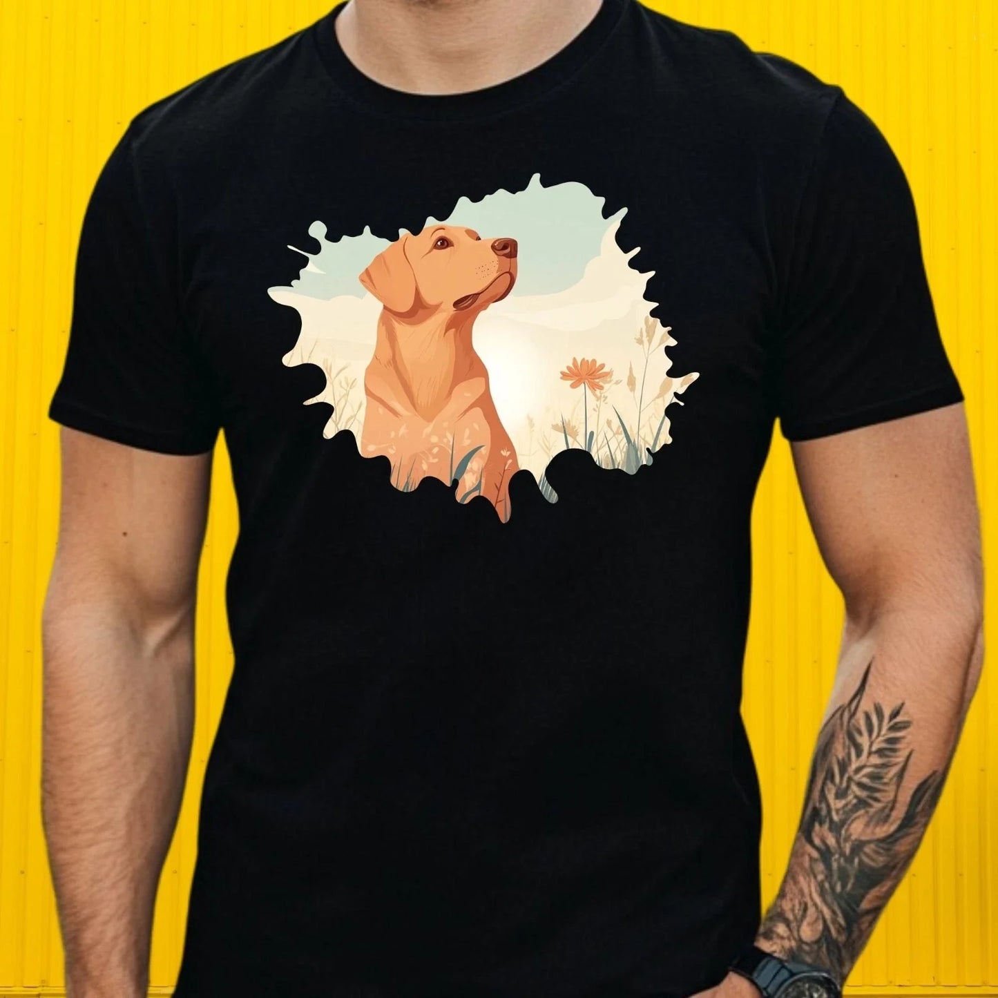Mens Labrador Motif Cotton T-Shirt Size XS to 5XL Unisex T-shirt, Sweatshirt, Hoodie, Long Sleeve Tee - T-Shirt, Sweatshirt, Hoodie