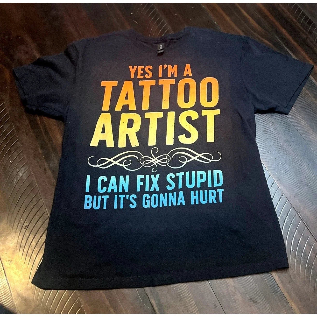Gildan Graphic Tee Men Large Black Excellent Tattoo Artist Sarcastic Humor Shirt Unisex T-shirt, Sweatshirt, Hoodie, Long Sleeve Tee - T-Shirt, Sweatshirt, Hoodie