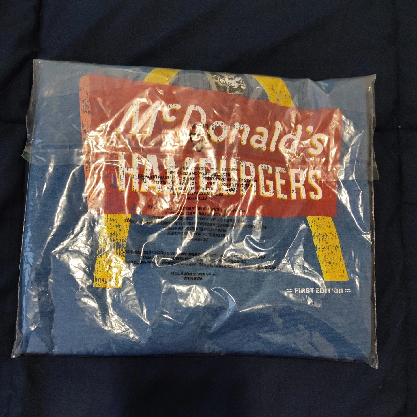 NWT Men's Blue Vintage  Style McDonald's Hamburgers Graphic Tee Size 5X Unisex T-shirt, Sweatshirt, Hoodie, Long Sleeve Tee - T-Shirt, Sweatshirt, Hoodie