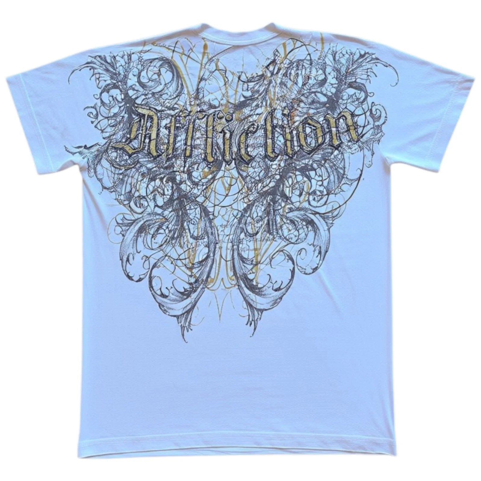 Mens Affliction Live Fast Gold Ornate Filigree Wings Y2K Graphic Tee T-Shirt S-M Unisex T-shirt, Sweatshirt, Hoodie, Long Sleeve Tee - T-Shirt, Sweatshirt, Hoodie