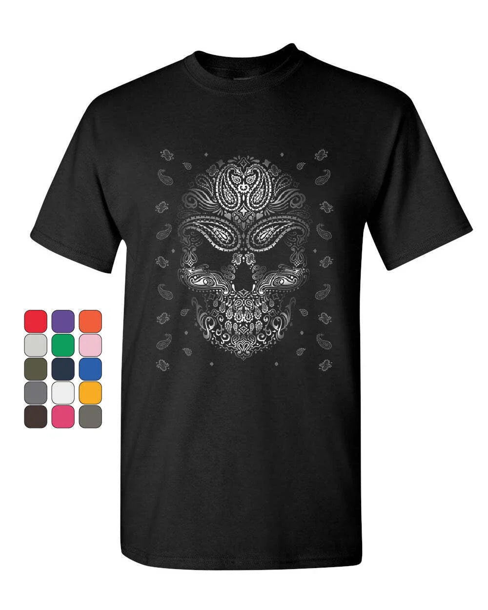 Bandana Skull Face T-Shirt Gangsta Badass Swag Urban Skeleton Mens Tee Shirt Unisex T-shirt, Sweatshirt, Hoodie, Long Sleeve Tee - T-Shirt, Sweatshirt, Hoodie