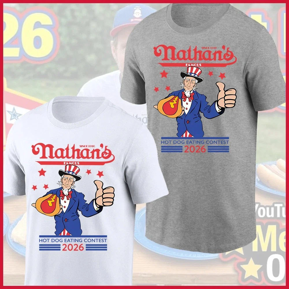 FAST SHIP - Nathan's Famous Hot Dog Eating Contest Fourth of July 2026 For Fans Unisex T-shirt, Sweatshirt, Hoodie, Long Sleeve Tee - T-Shirt, Sweatshirt, Hoodie