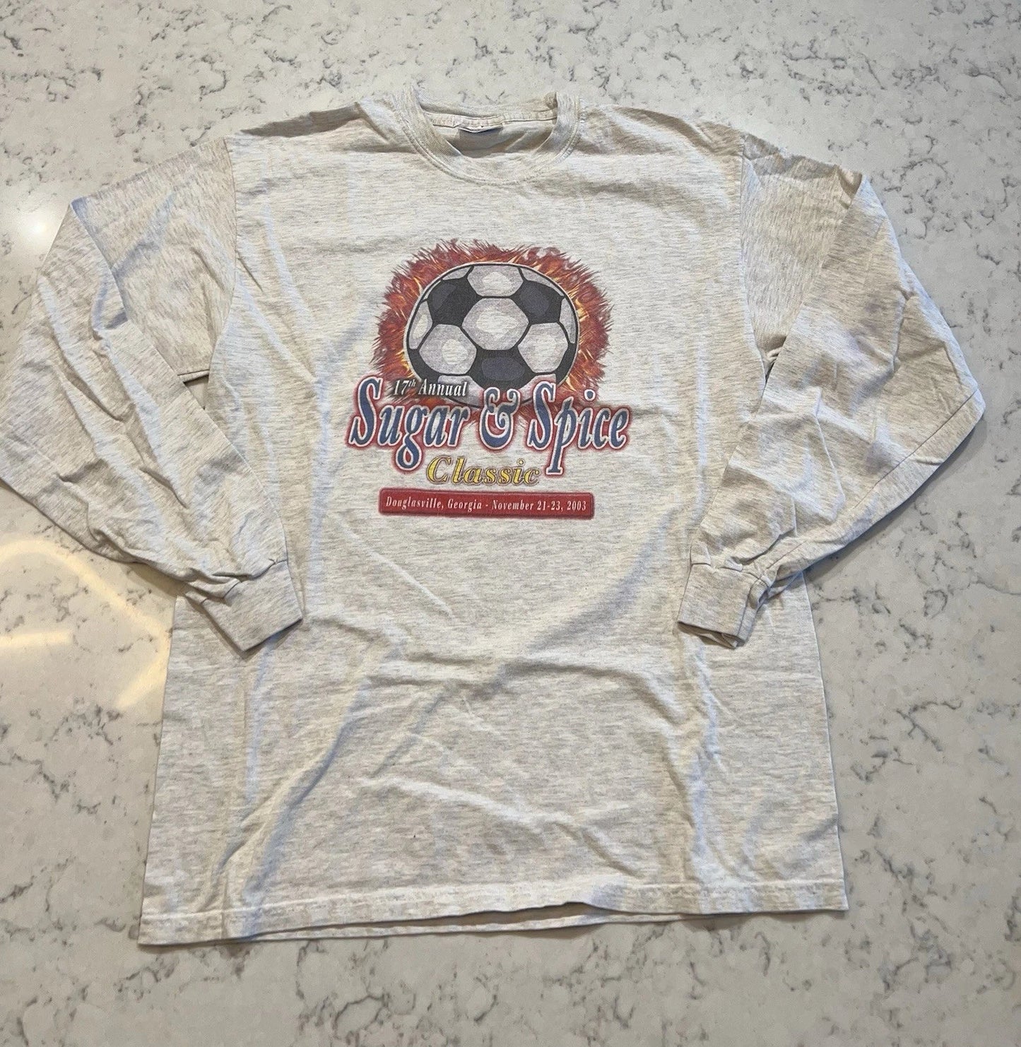 2003 Soccer Tournament Graphic Hanes Long Sleeve Tshirt Size Medium Unisex T-shirt, Sweatshirt, Hoodie, Long Sleeve Tee - T-Shirt, Sweatshirt, Hoodie