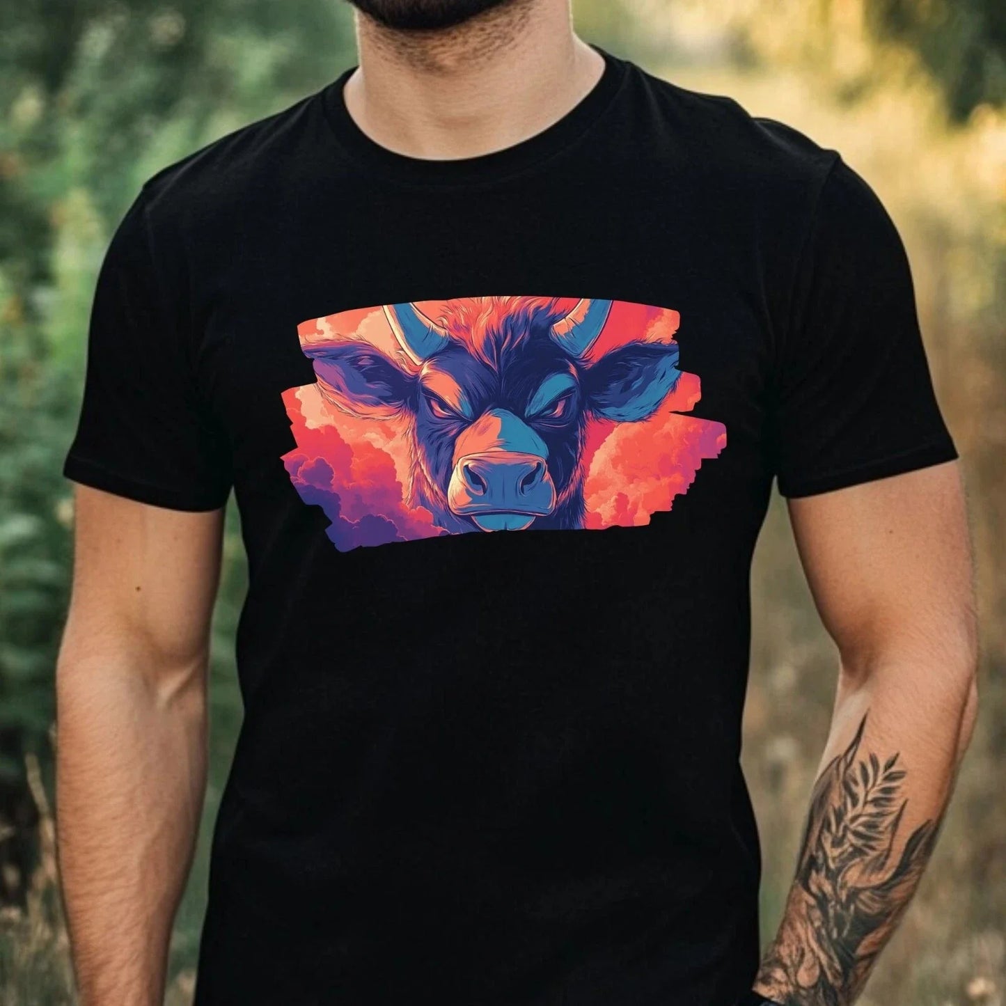 Mens Cow Anime Style Print Cotton T-Shirt Size XS to 5XL Unisex T-shirt, Sweatshirt, Hoodie, Long Sleeve Tee - T-Shirt, Sweatshirt, Hoodie