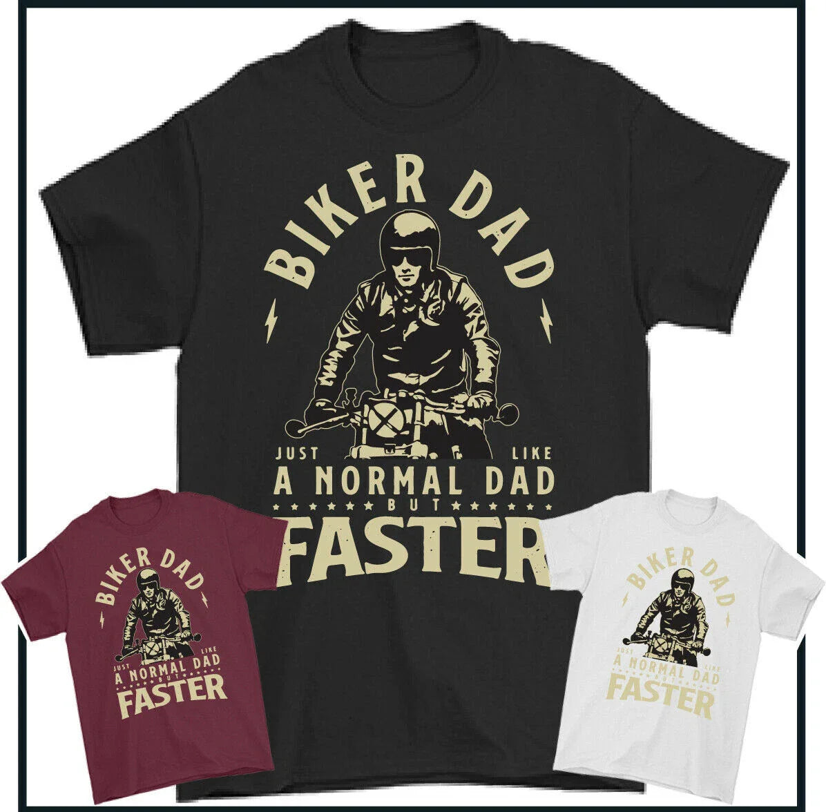 BIKER DAD T-SHIRT, Mens Funny Father's Day TEE TOP Motorbike Motorcycle Unisex T-shirt, Sweatshirt, Hoodie, Long Sleeve Tee - T-Shirt, Sweatshirt, Hoodie