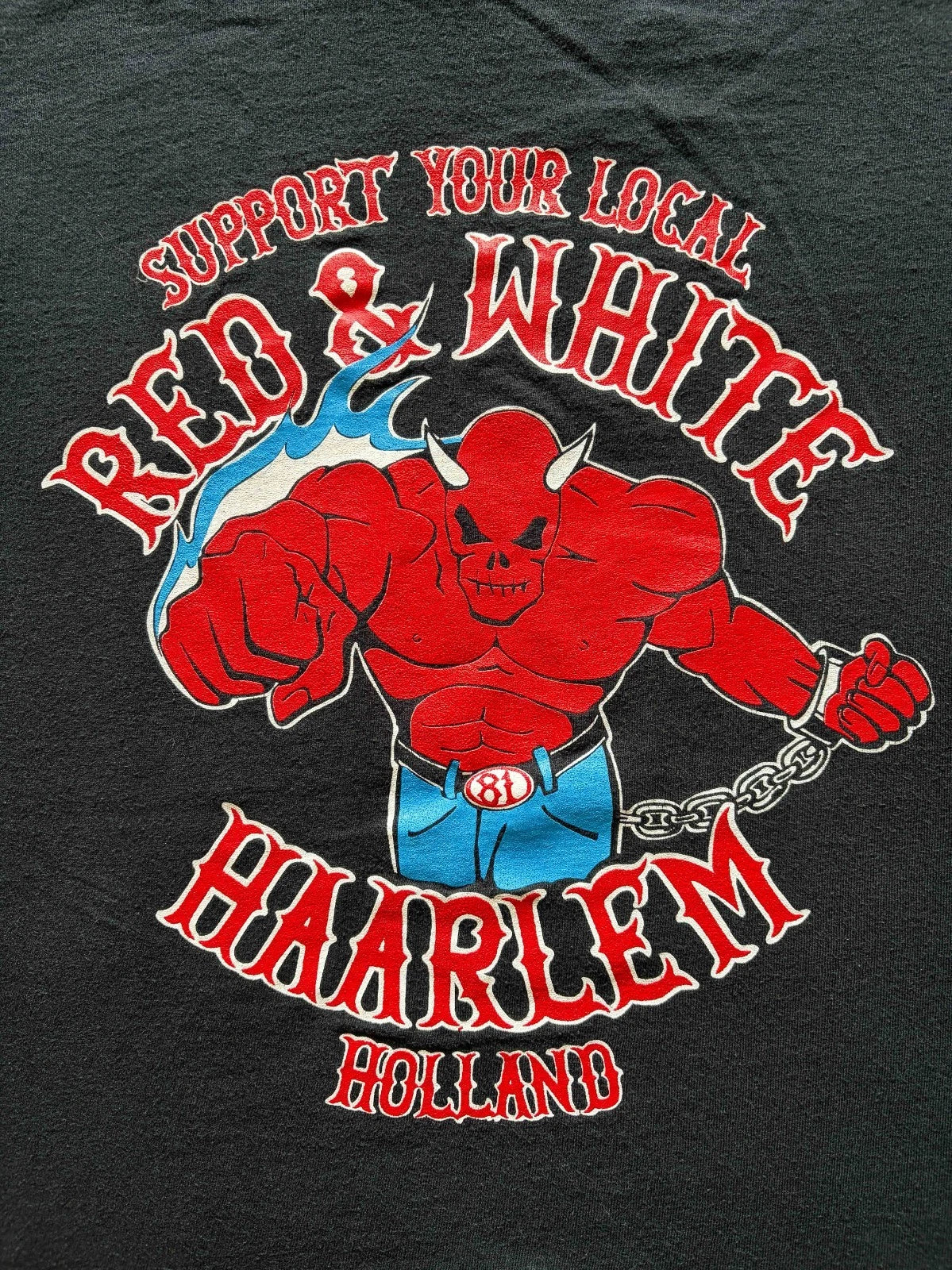 rare HELLS ANGELS HAARLEM Holland Shirt Big Red Machine Support 81 White Biker Unisex T-shirt, Sweatshirt, Hoodie, Long Sleeve Tee - T-Shirt, Sweatshirt, Hoodie
