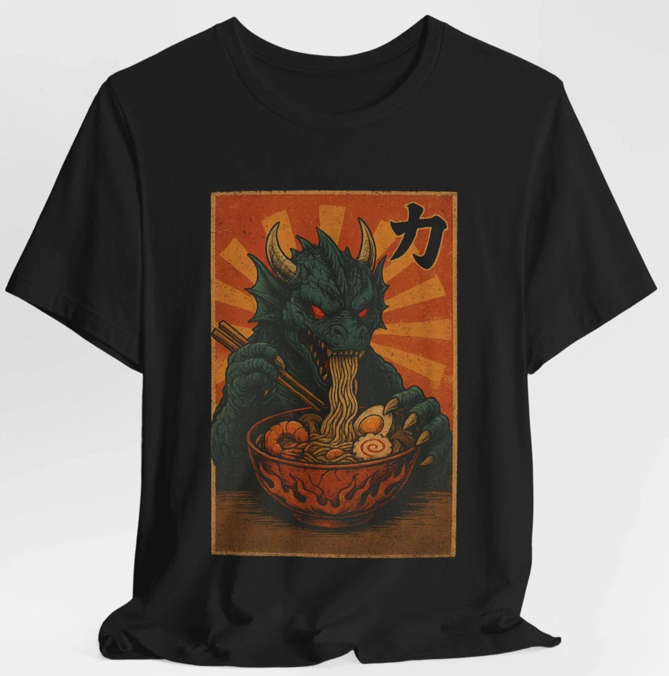 Dragon Ramen T-Shirt Japanese Kanji Chikara Power Strength Funny Anime Monster Unisex T-shirt, Sweatshirt, Hoodie, Long Sleeve Tee - T-Shirt, Sweatshirt, Hoodie