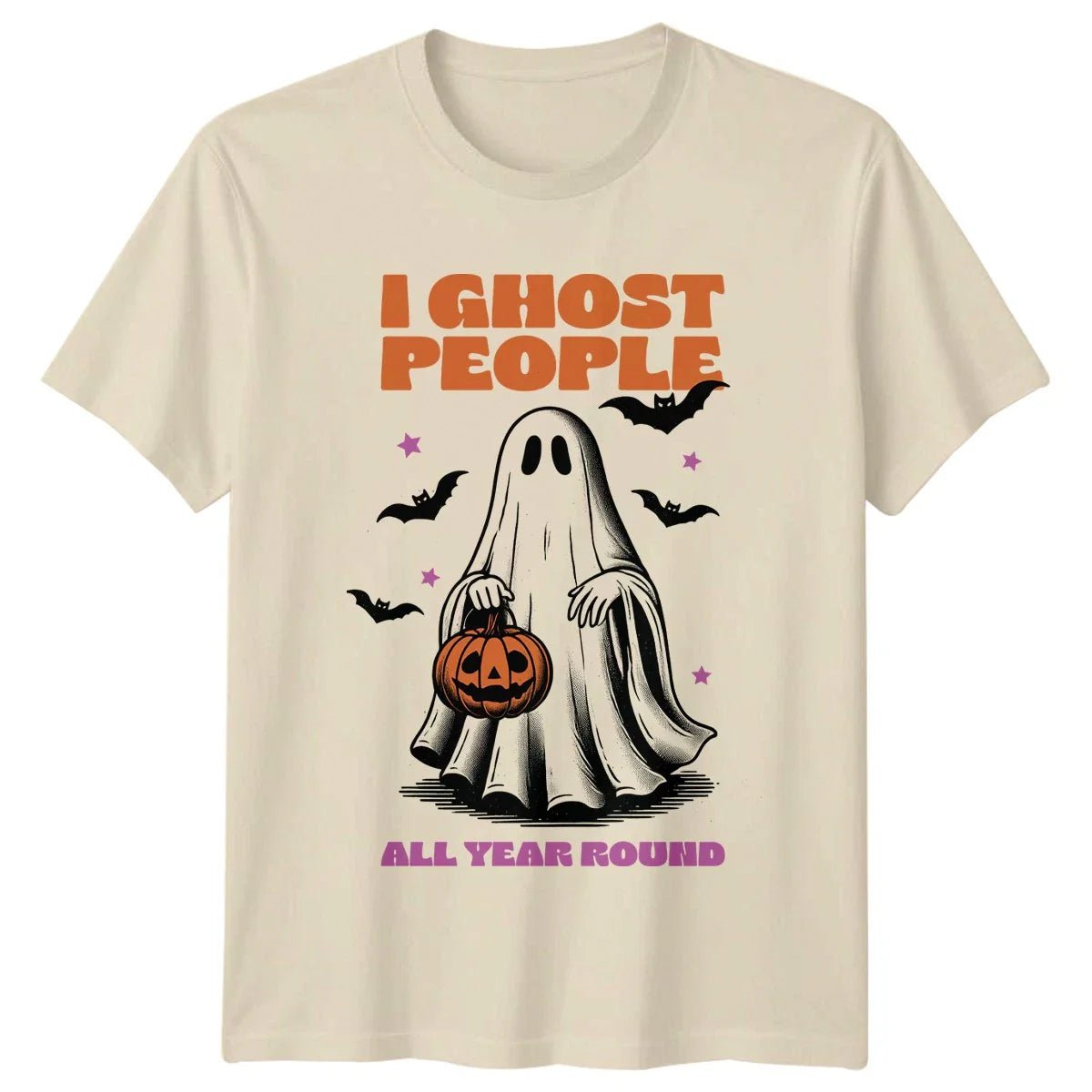 I Ghost People All Year T-Shirt Introvert Humor Halloween Gift For Him And Her Unisex T-shirt, Sweatshirt, Hoodie, Long Sleeve Tee - T-Shirt, Sweatshirt, Hoodie