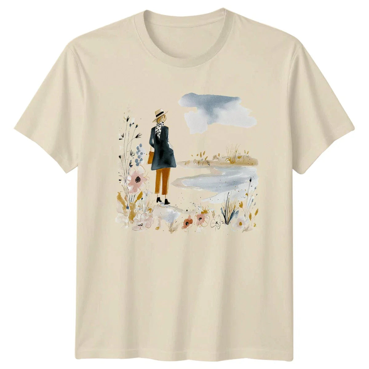Find Me Where The Wildflowers Grow Womens T-Shirt Watercolor Boho Nature Lover Unisex T-shirt, Sweatshirt, Hoodie, Long Sleeve Tee - T-Shirt, Sweatshirt, Hoodie