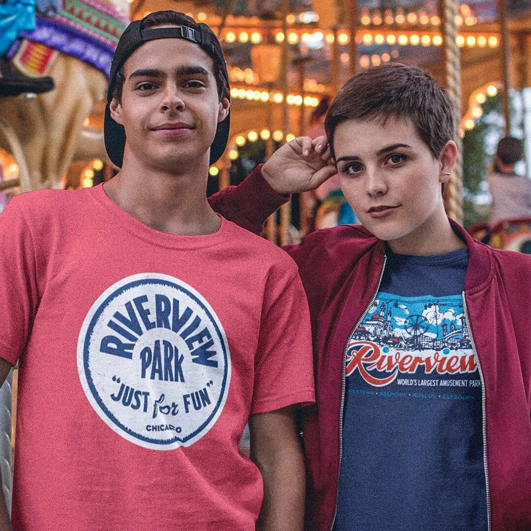 Riverview Park Chicago Unisex Retro T-shirt - Bygone Brand Tees Unisex T-shirt, Sweatshirt, Hoodie, Long Sleeve Tee - T-Shirt, Sweatshirt, Hoodie