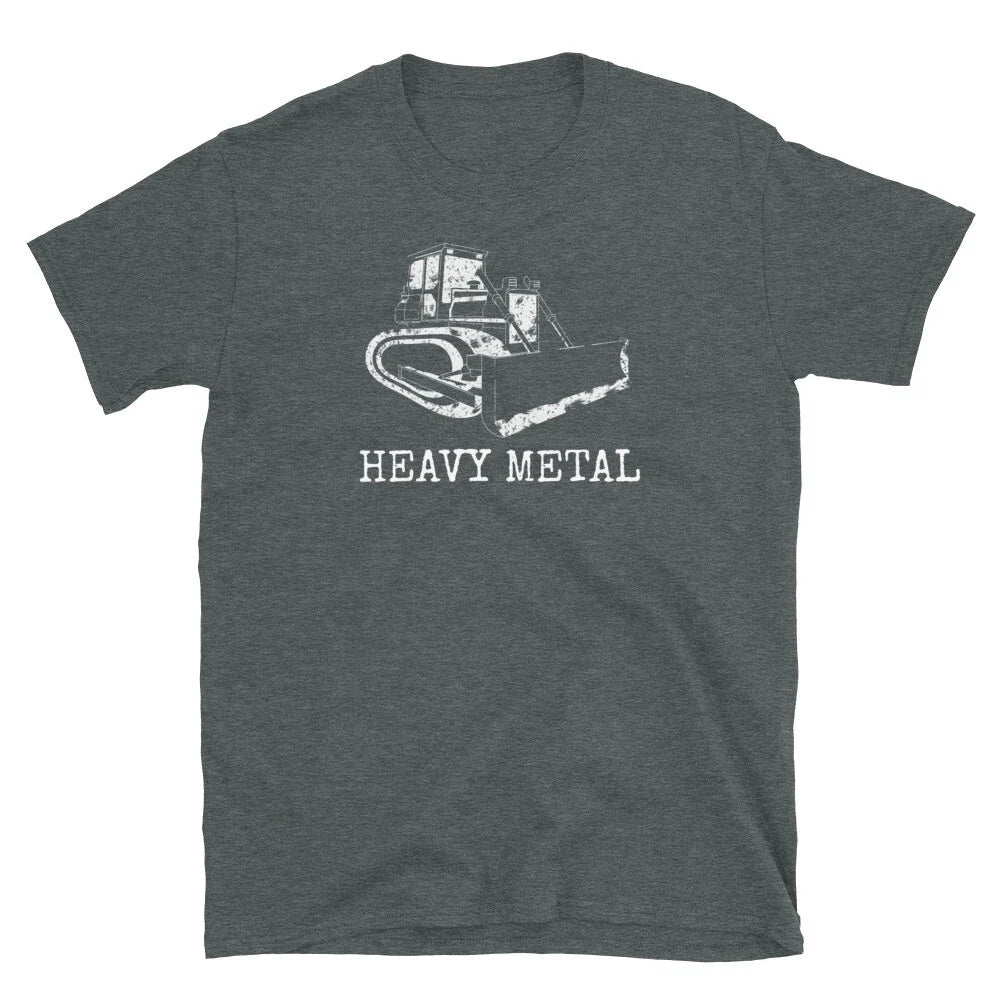 Heavy Metal Dozer Digger Funny Cute Backhoe Bulldozer  White T-shirt Unisex T-shirt, Sweatshirt, Hoodie, Long Sleeve Tee - T-Shirt, Sweatshirt, Hoodie