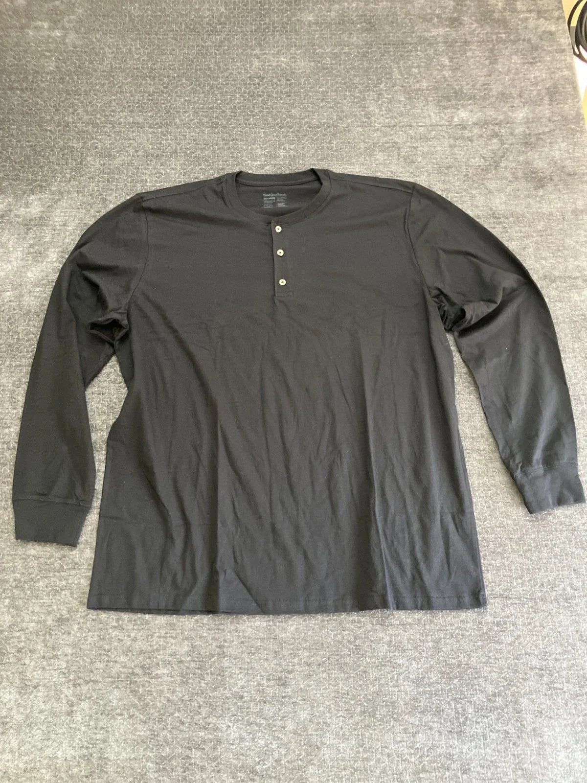 Fresh Clean Threads T-Shirt Mens 2XL Black Soft Knit Cotton Casual Henley Neck Unisex T-shirt, Sweatshirt, Hoodie, Long Sleeve Tee - T-Shirt, Sweatshirt, Hoodie