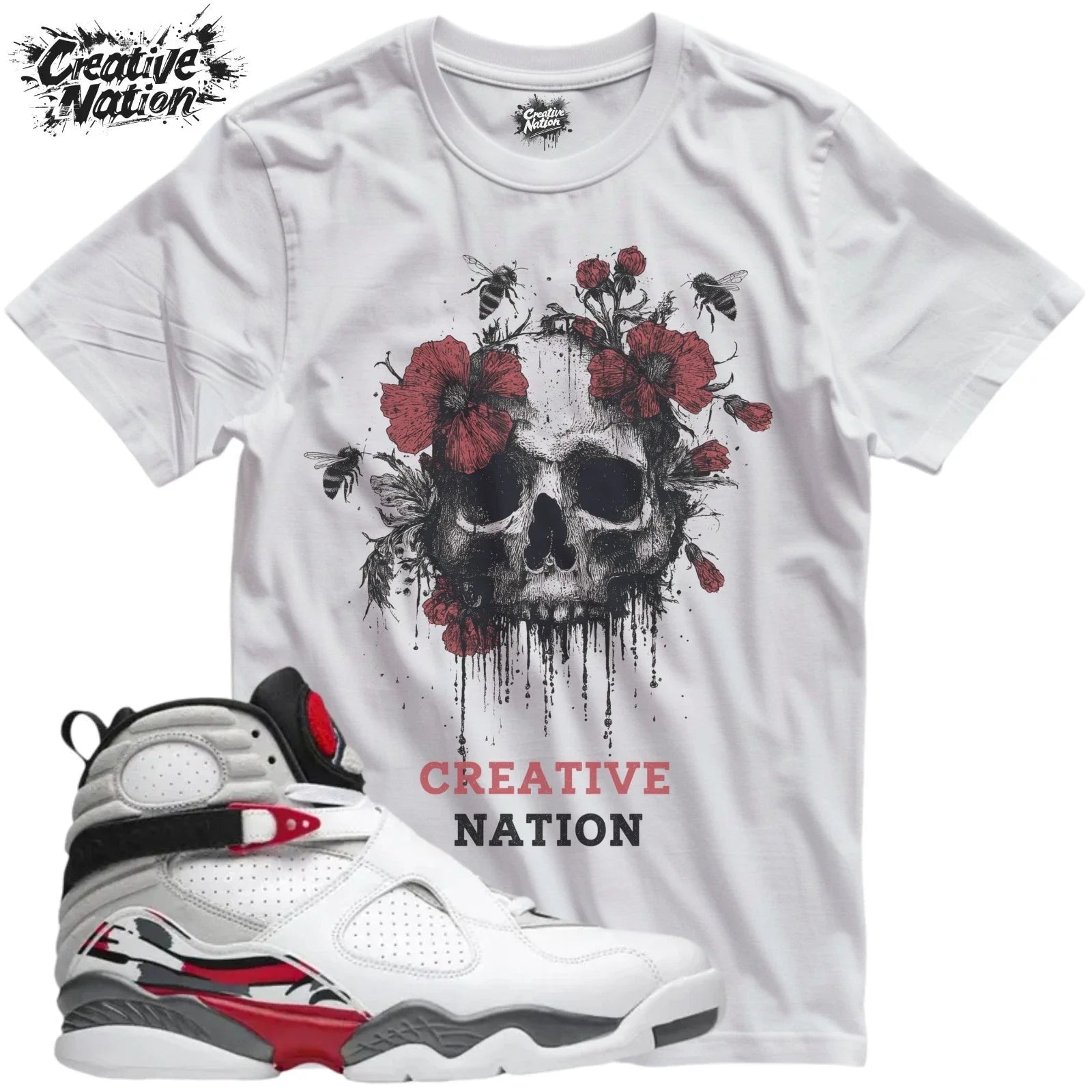 Shirt To Match 8 Unisex Tee Sneaker Shirt Skull Shirt For Sneaker Tee Outfit Unisex T-shirt, Sweatshirt, Hoodie, Long Sleeve Tee - T-Shirt, Sweatshirt, Hoodie