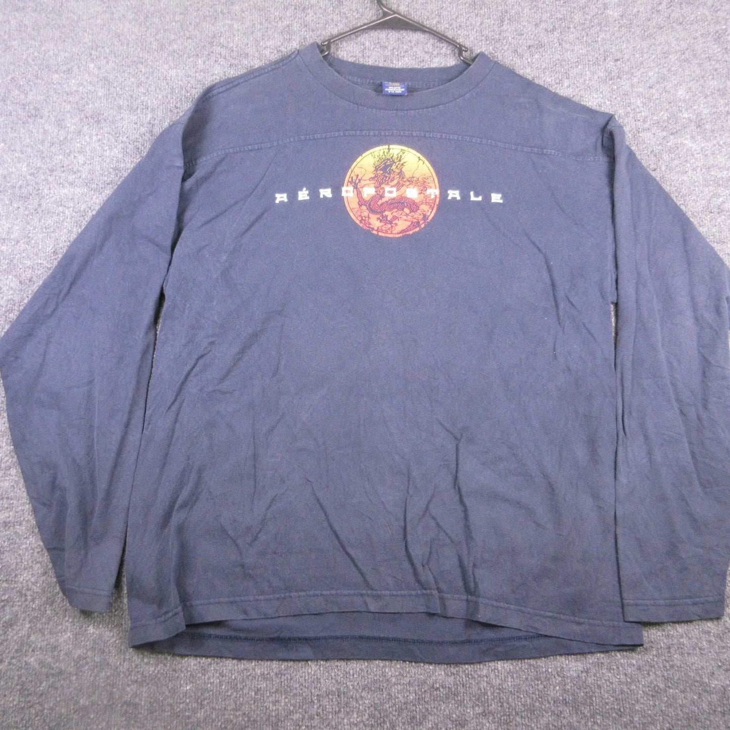 Y2K Aeropostale Shirt Mens XL Blue Long Sleeve Dragon Graphic Tee Logo Casual Unisex T-shirt, Sweatshirt, Hoodie, Long Sleeve Tee - T-Shirt, Sweatshirt, Hoodie