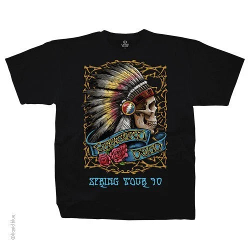 GRATEFUL DEAD-SPRING TOUR '90-INDIAN-T-SHIRT S-M-L-XL-2X Garcia,Lesh,Wier,Hart Unisex T-shirt, Sweatshirt, Hoodie, Long Sleeve Tee - T-Shirt, Sweatshirt, Hoodie