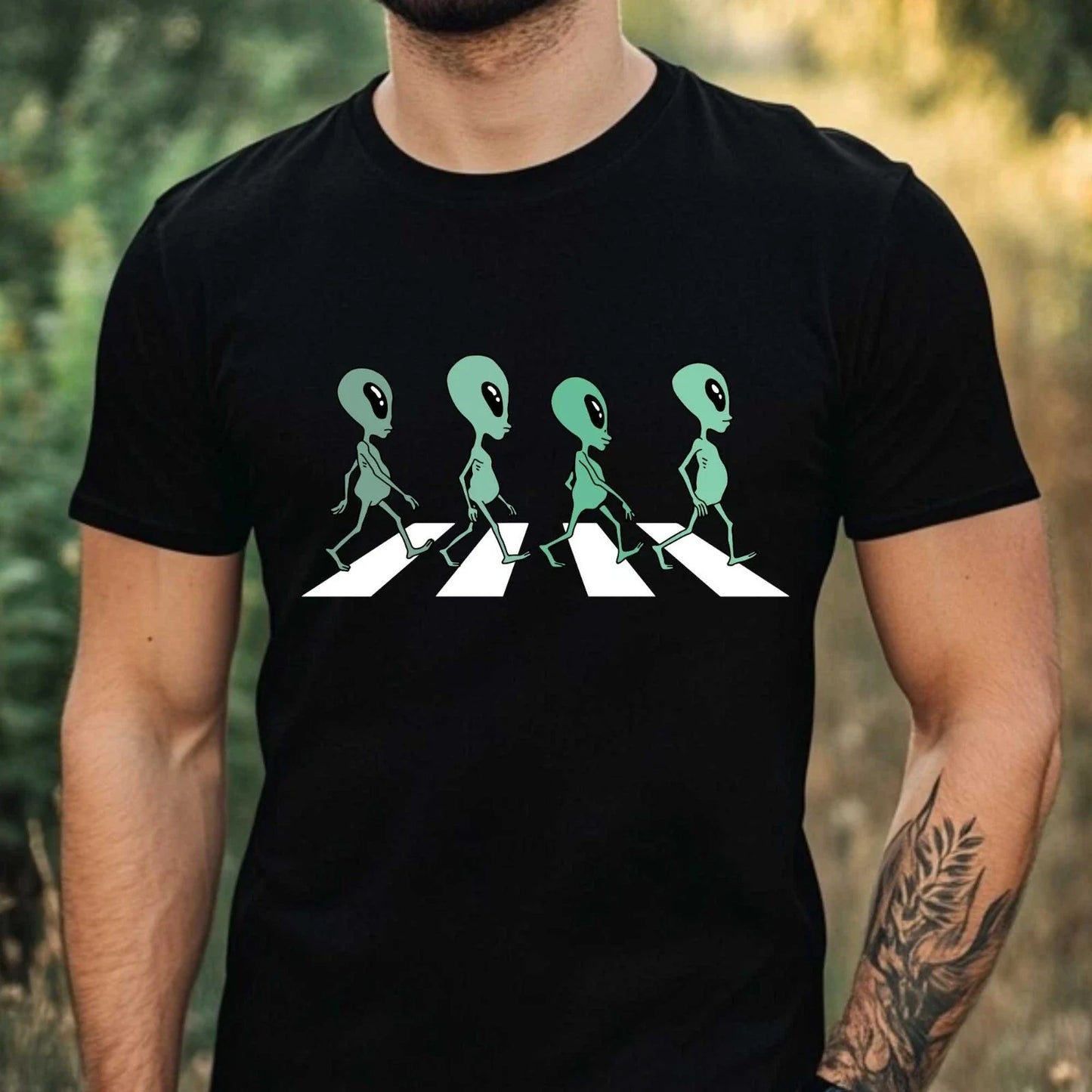 Mens Alien Motif Cotton T-Shirt Size XS to 5XL Unisex T-shirt, Sweatshirt, Hoodie, Long Sleeve Tee - T-Shirt, Sweatshirt, Hoodie