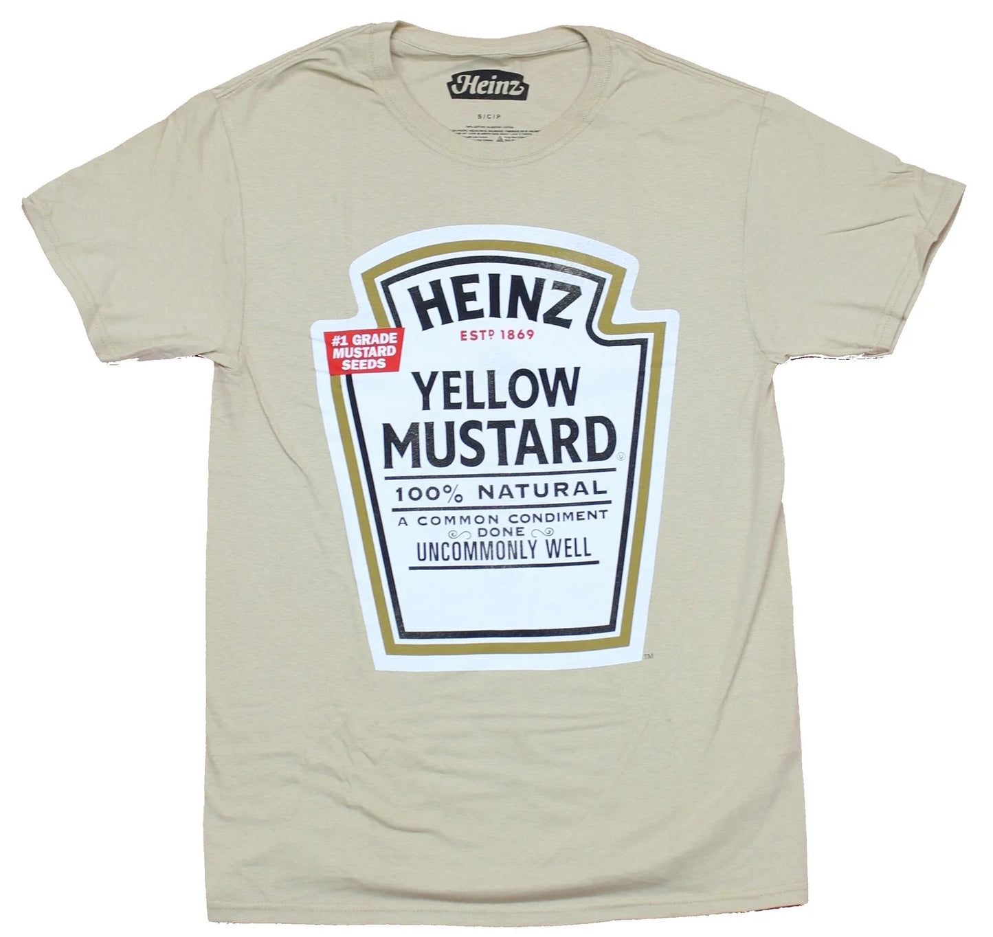 Heinz Yellow Mustard Adult New T-Shirt  -  Classic Bottle Label Pic Unisex T-shirt, Sweatshirt, Hoodie, Long Sleeve Tee - T-Shirt, Sweatshirt, Hoodie