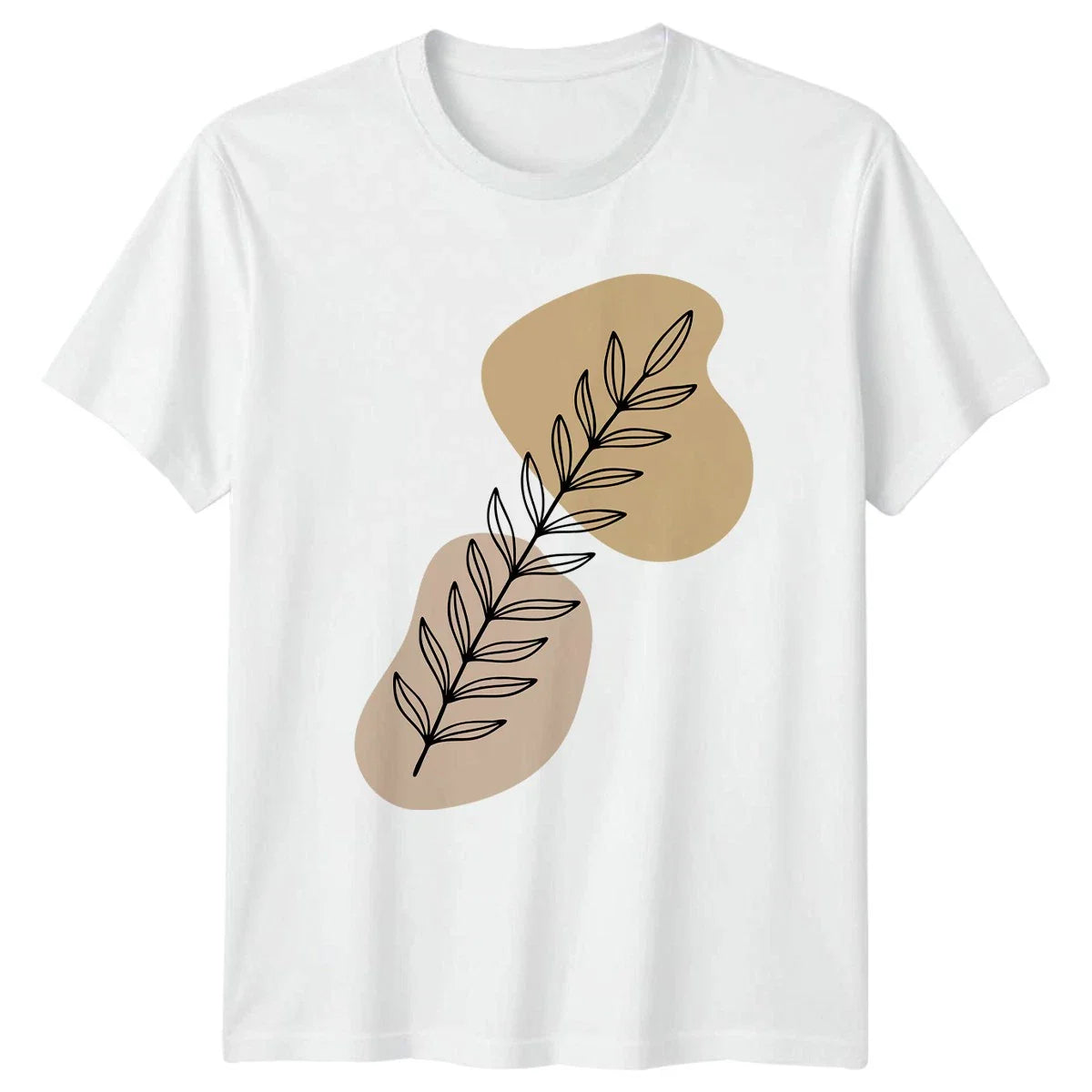 Minimalist Botanical Leaf Line Art T-Shirt Boho Style Nature Birthday Gift Unisex T-shirt, Sweatshirt, Hoodie, Long Sleeve Tee - T-Shirt, Sweatshirt, Hoodie