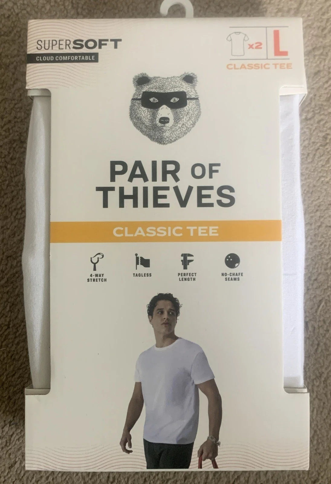 2 Pair Of Thieves Classic Tee Super Soft - Size Large Unisex T-shirt, Sweatshirt, Hoodie, Long Sleeve Tee - T-Shirt, Sweatshirt, Hoodie
