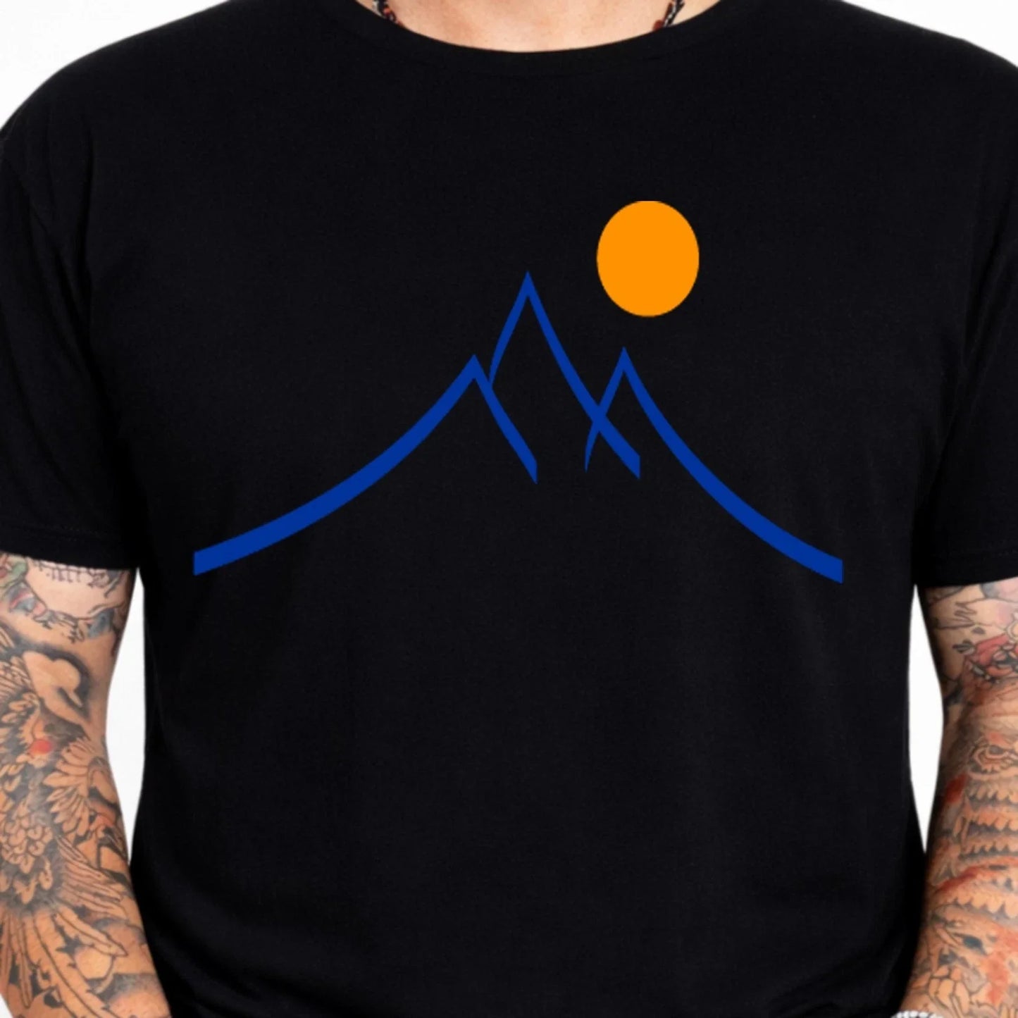 Minimalist Mountain Graphic T-Shirt Outdoor Nature Adventure Tee Hiking Sunset Unisex T-shirt, Sweatshirt, Hoodie, Long Sleeve Tee - T-Shirt, Sweatshirt, Hoodie
