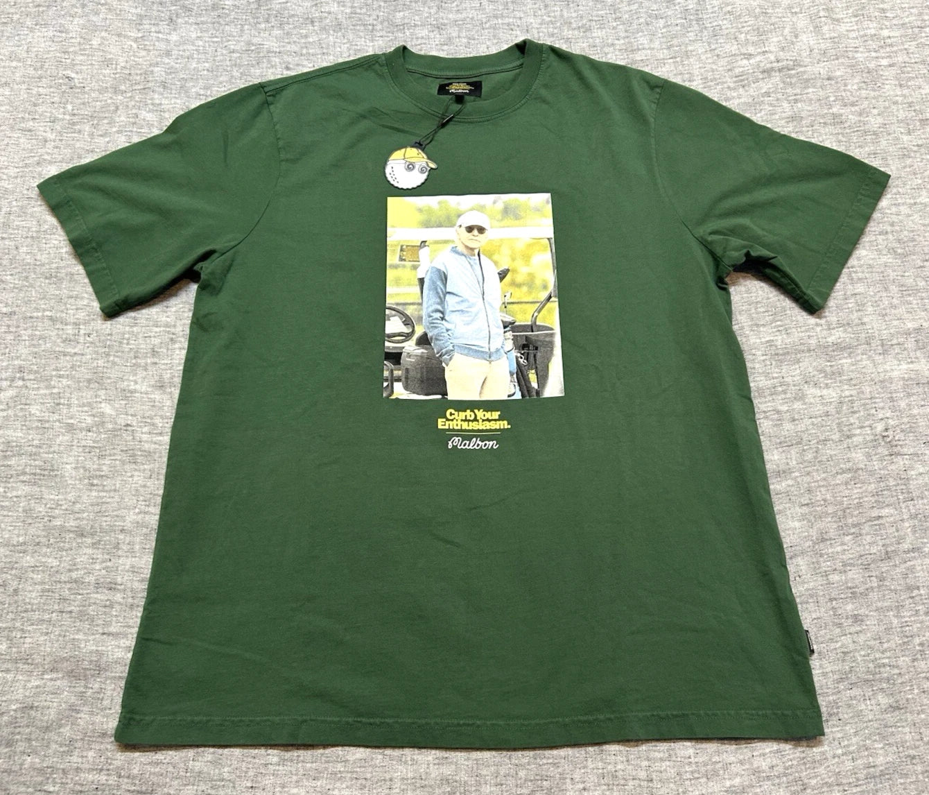 Malbon Shirt Mens Medium Green Short Sleeve Crewneck Curb Your Enthusiasm Yips Unisex T-shirt, Sweatshirt, Hoodie, Long Sleeve Tee - T-Shirt, Sweatshirt, Hoodie