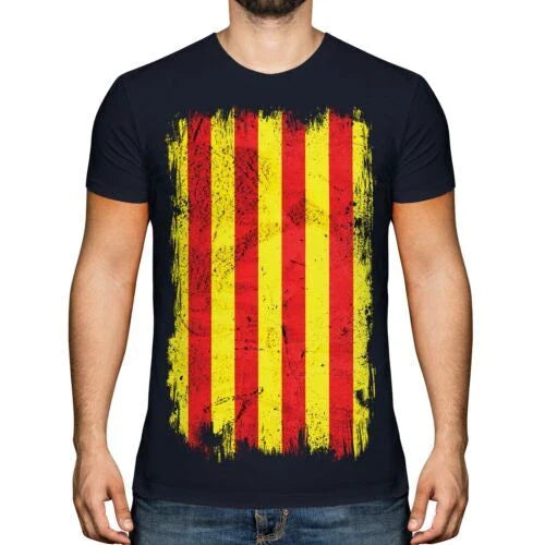 Katalonien Grunge Flagge Herren T-Shirt Catalunya Catalonian Geschenk Unisex T-shirt, Sweatshirt, Hoodie, Long Sleeve Tee - T-Shirt, Sweatshirt, Hoodie
