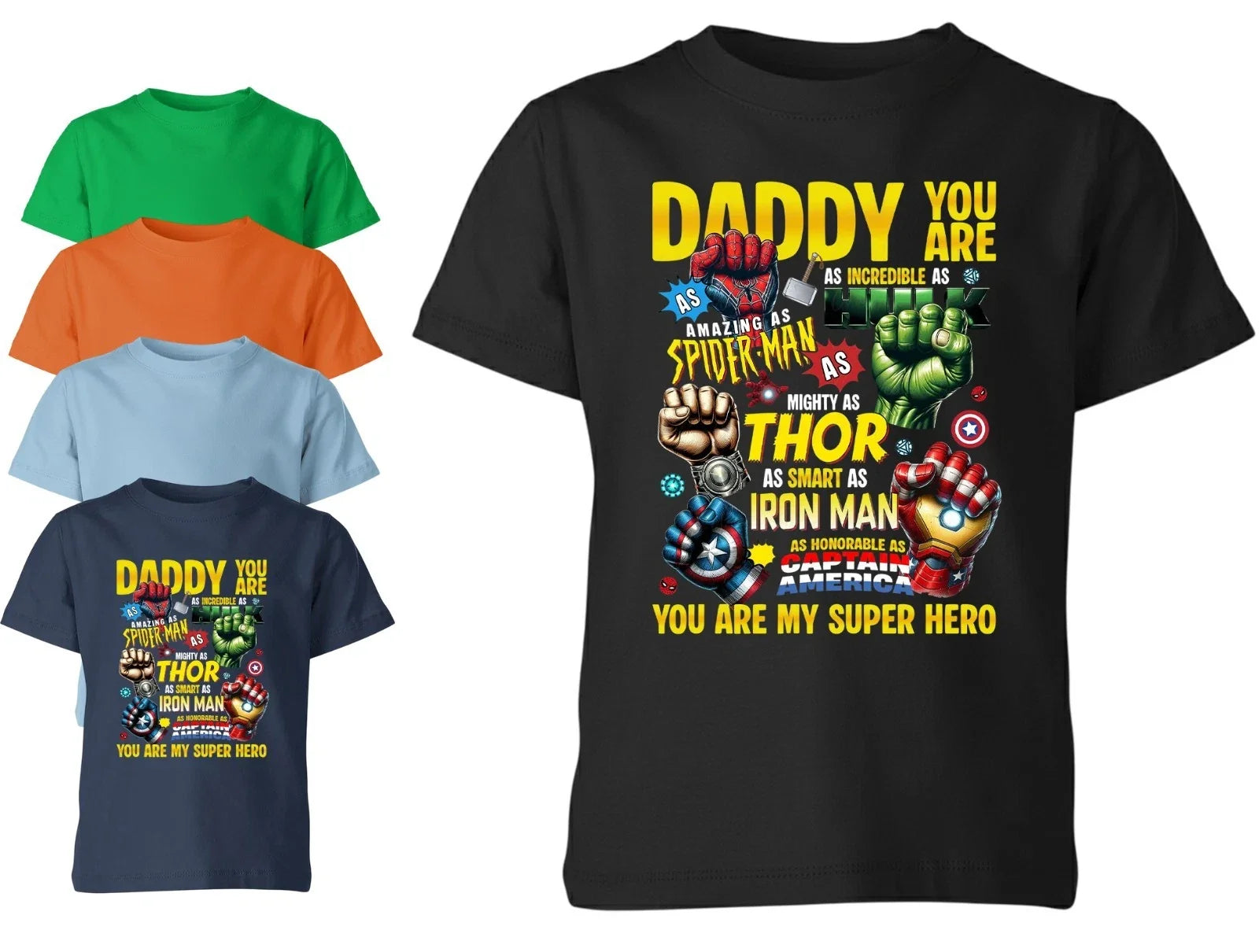 Daddy Superhero Fathers Day Kids T Shirt Funny Gift Boy Girl Hero Dad Tee Unisex T-shirt, Sweatshirt, Hoodie, Long Sleeve Tee - T-Shirt, Sweatshirt, Hoodie