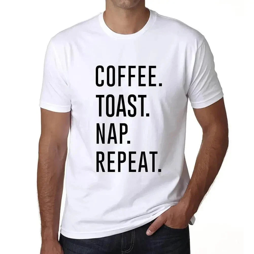 ULTRABASIC men's t-shirt coffee toast nap repetition coffee toast nap repeat Unisex T-shirt, Sweatshirt, Hoodie, Long Sleeve Tee - T-Shirt, Sweatshirt, Hoodie