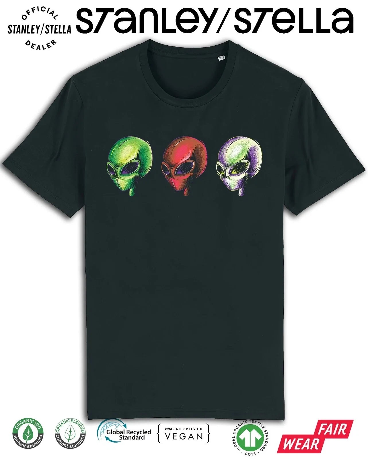 Mens Alien Heads T-Shirt Invasion UFO  Cotton / Aliens Tee Unisex T-shirt, Sweatshirt, Hoodie, Long Sleeve Tee - T-Shirt, Sweatshirt, Hoodie