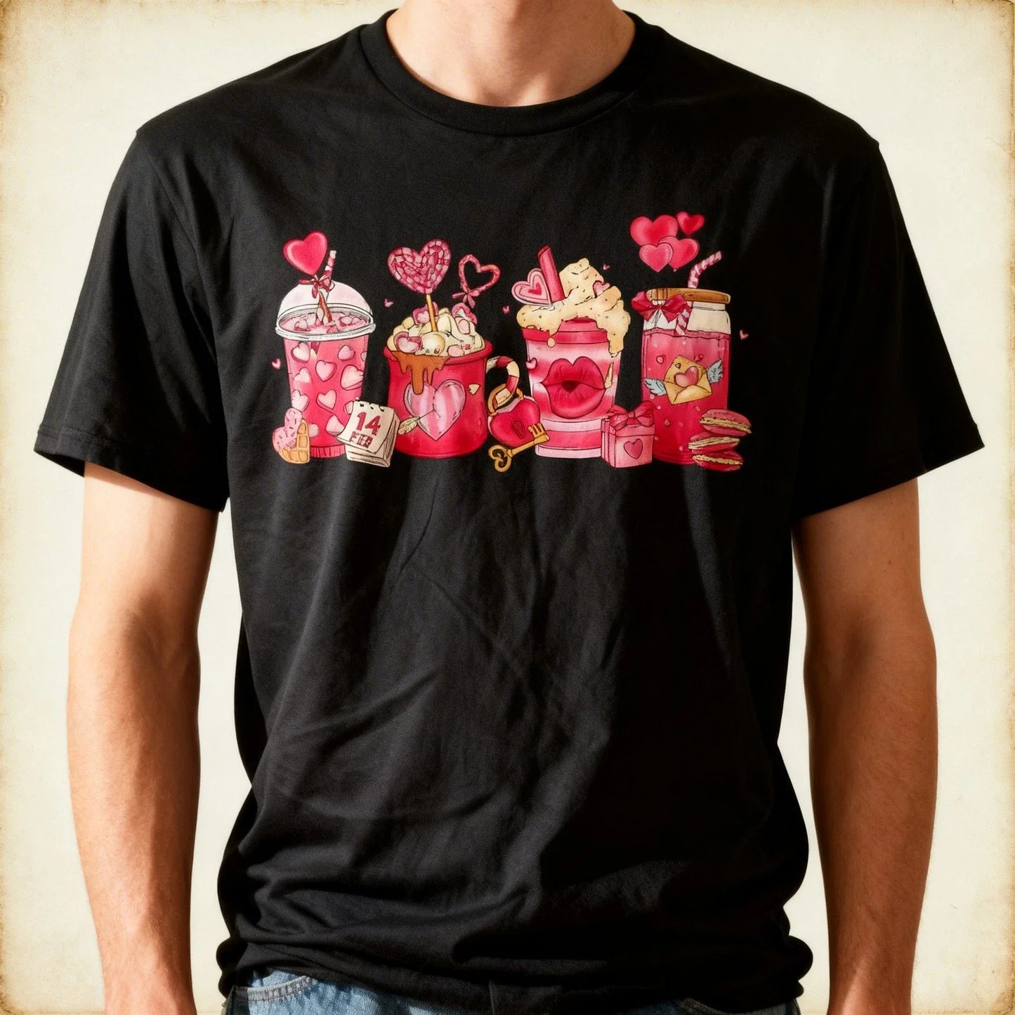 Valentine Coffee Lover Latte Iced Star Coffee Valentine Day T-Shirt Unisex T-shirt, Sweatshirt, Hoodie, Long Sleeve Tee - T-Shirt, Sweatshirt, Hoodie
