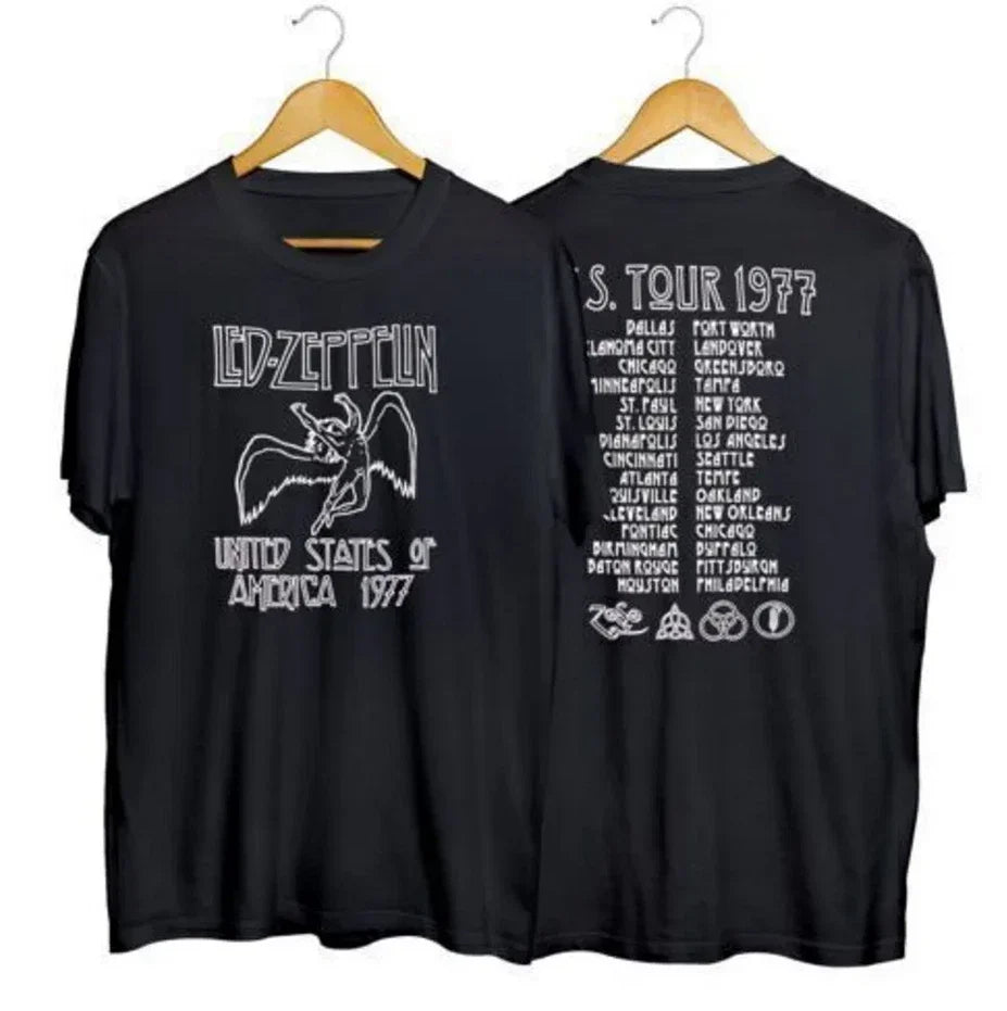 Led-Zeppelin 1977 American Tour T-Shirt 2 Sided Unisex T-shirt, Sweatshirt, Hoodie, Long Sleeve Tee - T-Shirt, Sweatshirt, Hoodie