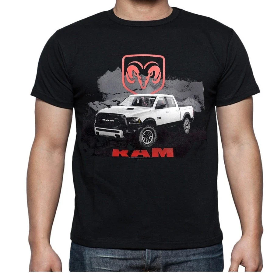 Ram White Truck Hemi Shield Logo Tee Cool t'shirt Black Dodge Unisex T-shirt, Sweatshirt, Hoodie, Long Sleeve Tee - T-Shirt, Sweatshirt, Hoodie