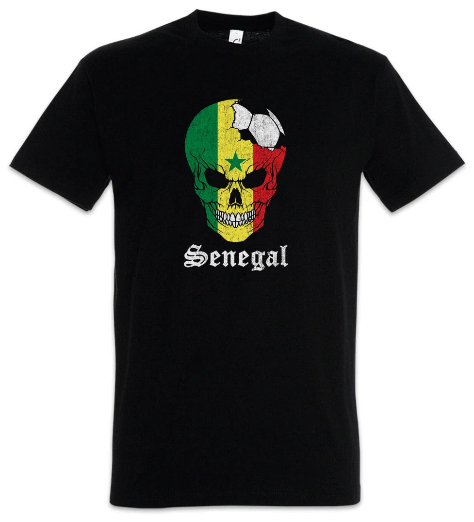 Senegal Football Skull I T-Shirt senegalese Soccer Flag World Championship Unisex T-shirt, Sweatshirt, Hoodie, Long Sleeve Tee - T-Shirt, Sweatshirt, Hoodie