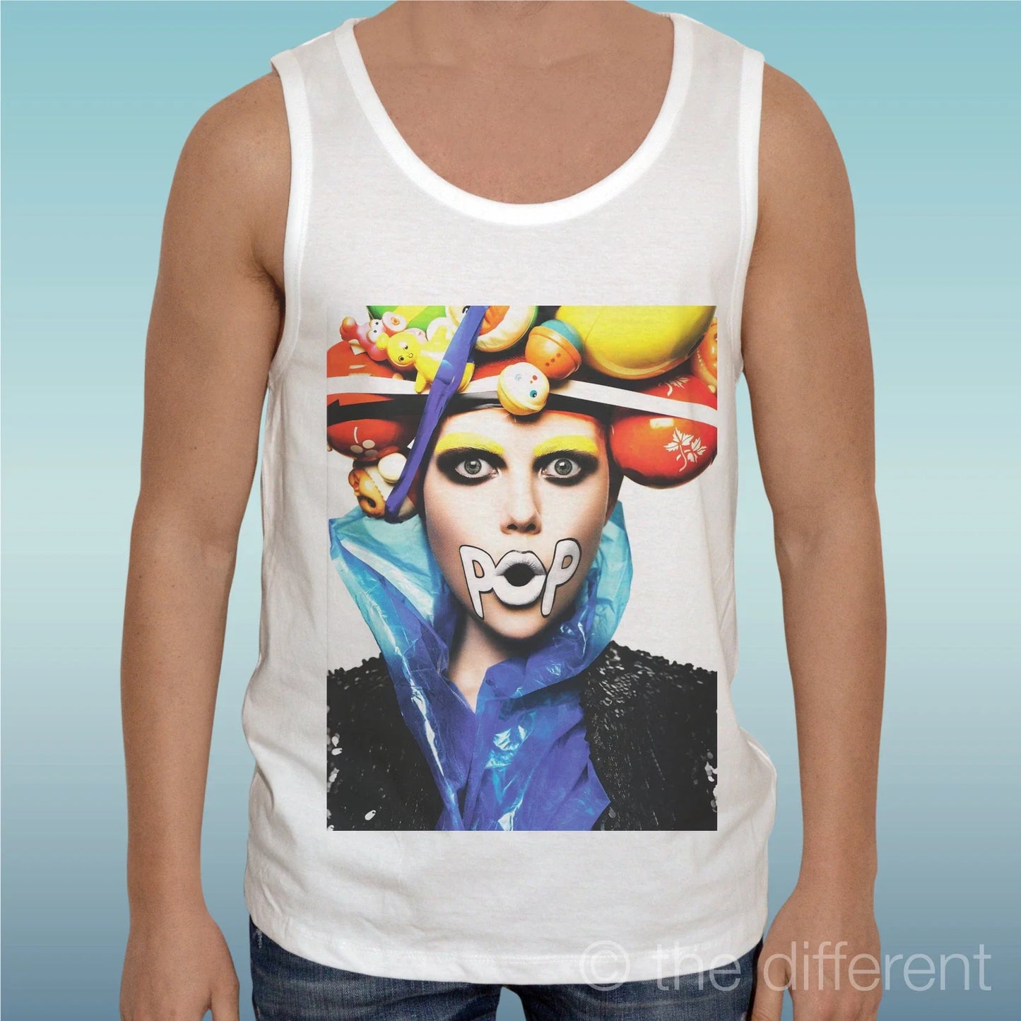 thedifferent canotte T-shirt pop art for men white cotton Giromanica Unisex T-shirt, Sweatshirt, Hoodie, Long Sleeve Tee - T-Shirt, Sweatshirt, Hoodie
