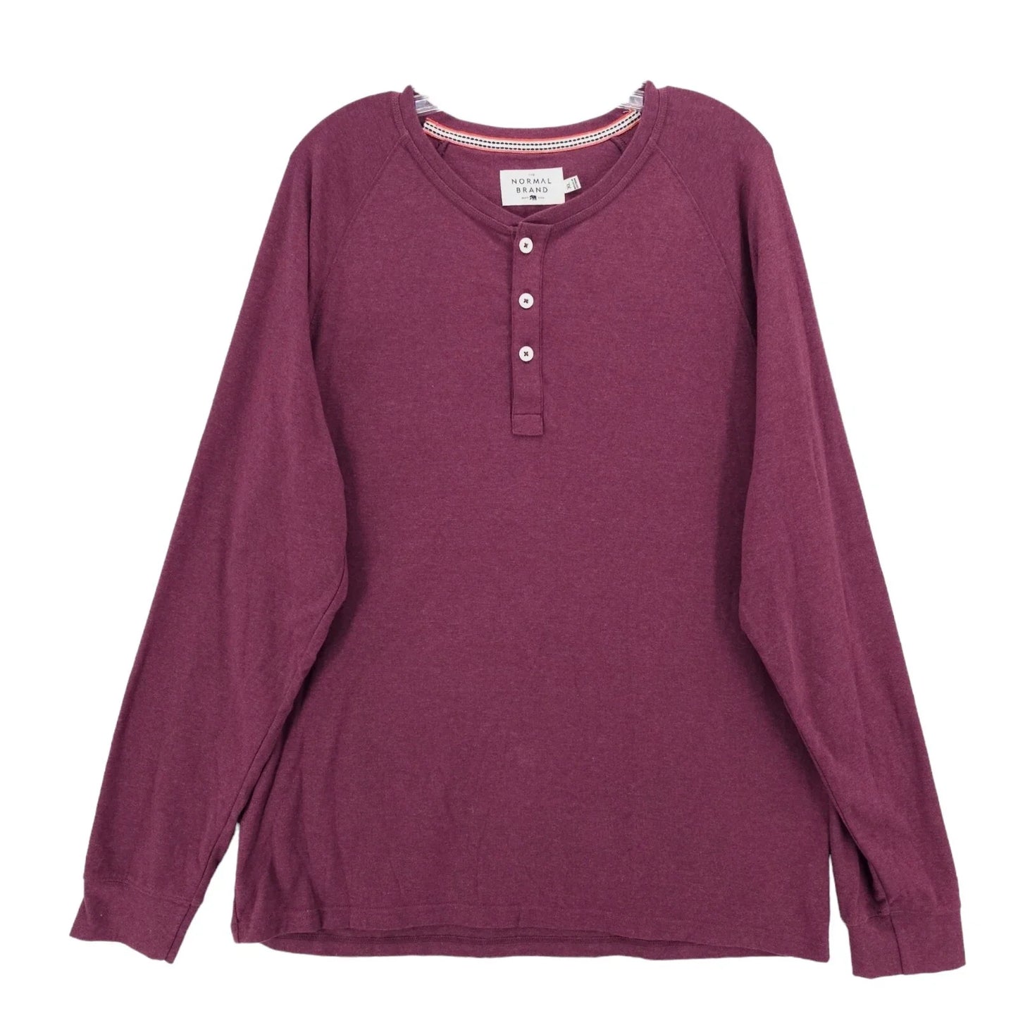 The Normal Brand Henley Long Sleeve Shirt Maroon Red Size XL Unisex T-shirt, Sweatshirt, Hoodie, Long Sleeve Tee - T-Shirt, Sweatshirt, Hoodie