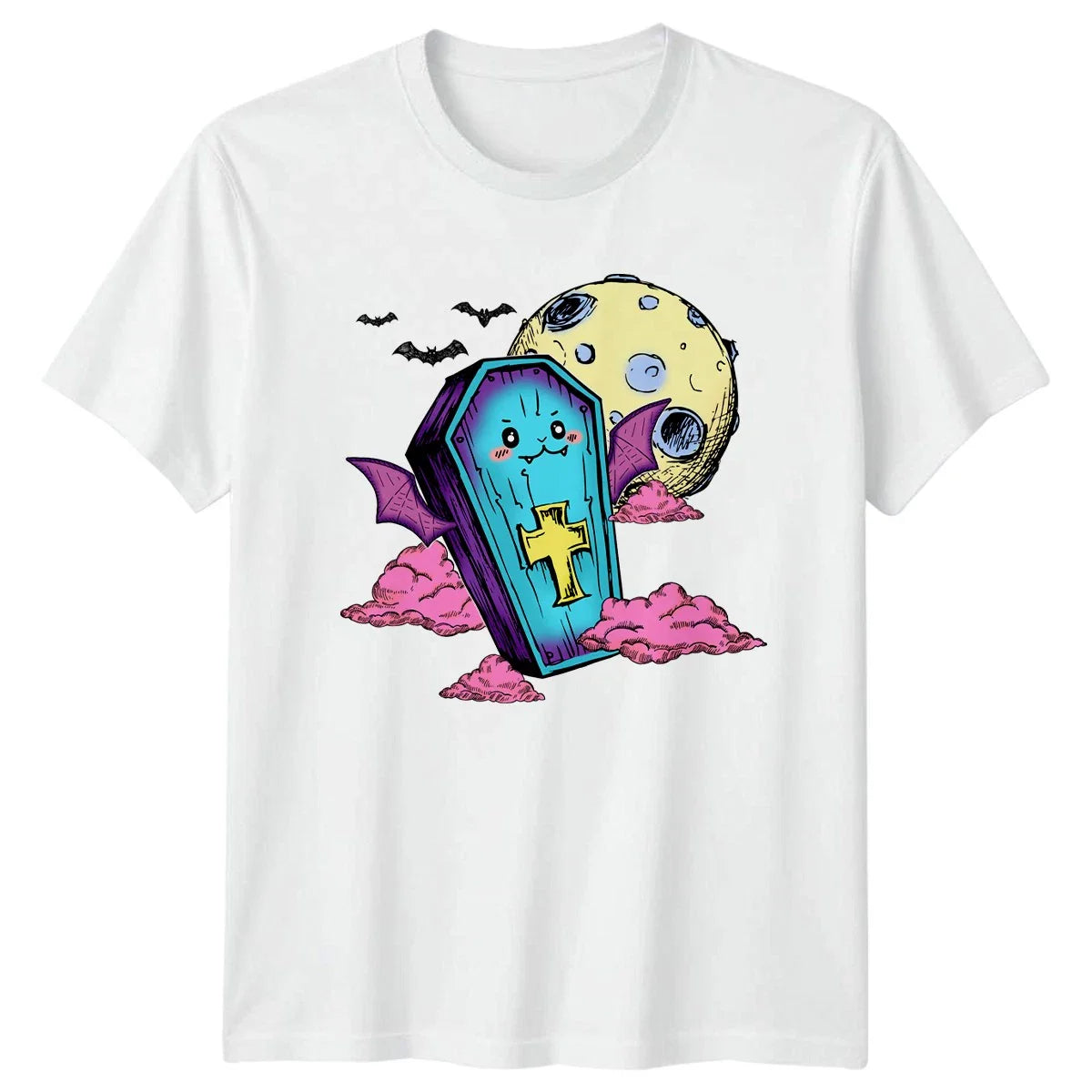 Kawaii Pastel Goth Coffin Bat T-Shirt Pastel Goth Halloween Halloween Gift Unisex T-shirt, Sweatshirt, Hoodie, Long Sleeve Tee - T-Shirt, Sweatshirt, Hoodie