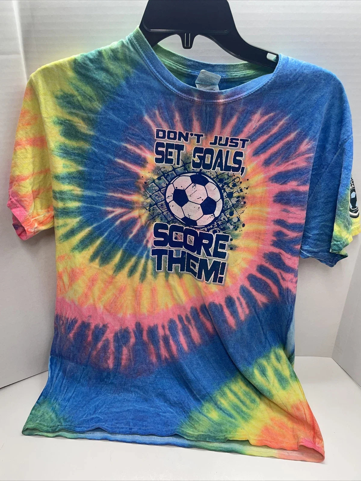 Steamboat Soccer Tournament 2019 Tie Dye T-Shirt Mens Medium Colorful Graphic Unisex T-shirt, Sweatshirt, Hoodie, Long Sleeve Tee - T-Shirt, Sweatshirt, Hoodie