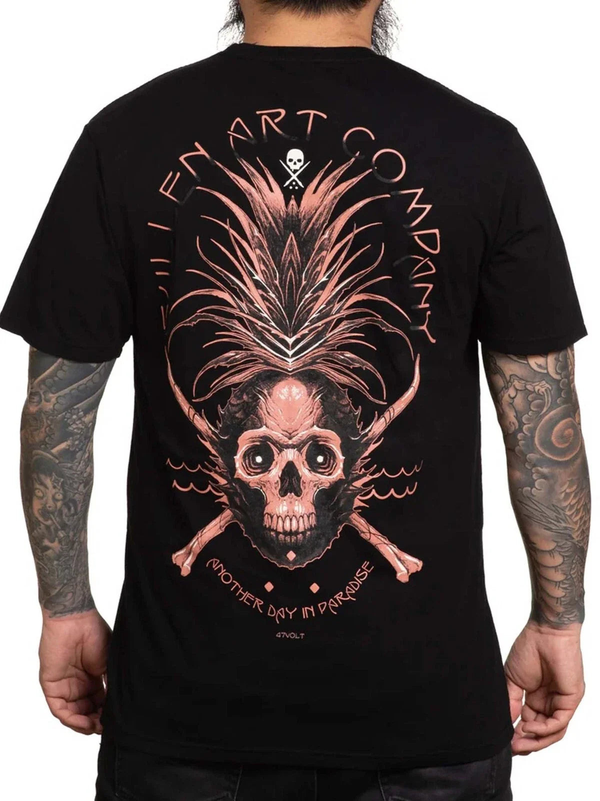 Sullen Men's Sweet Death Short Sleeve Premium T-shirt Pineapple Skull Tattoo Tee Unisex T-shirt, Sweatshirt, Hoodie, Long Sleeve Tee - T-Shirt, Sweatshirt, Hoodie