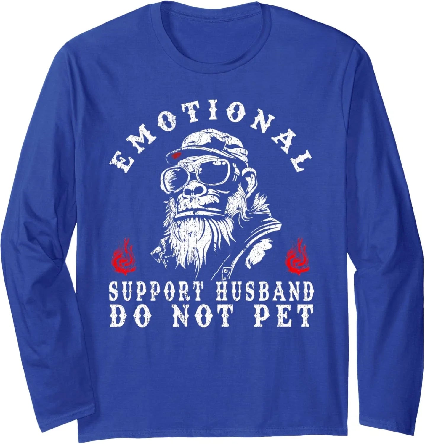 Emotional Support Husband Do Not Pet Funny Monkey Long Sleeve T-Shirt Unisex T-shirt, Sweatshirt, Hoodie, Long Sleeve Tee - T-Shirt, Sweatshirt, Hoodie