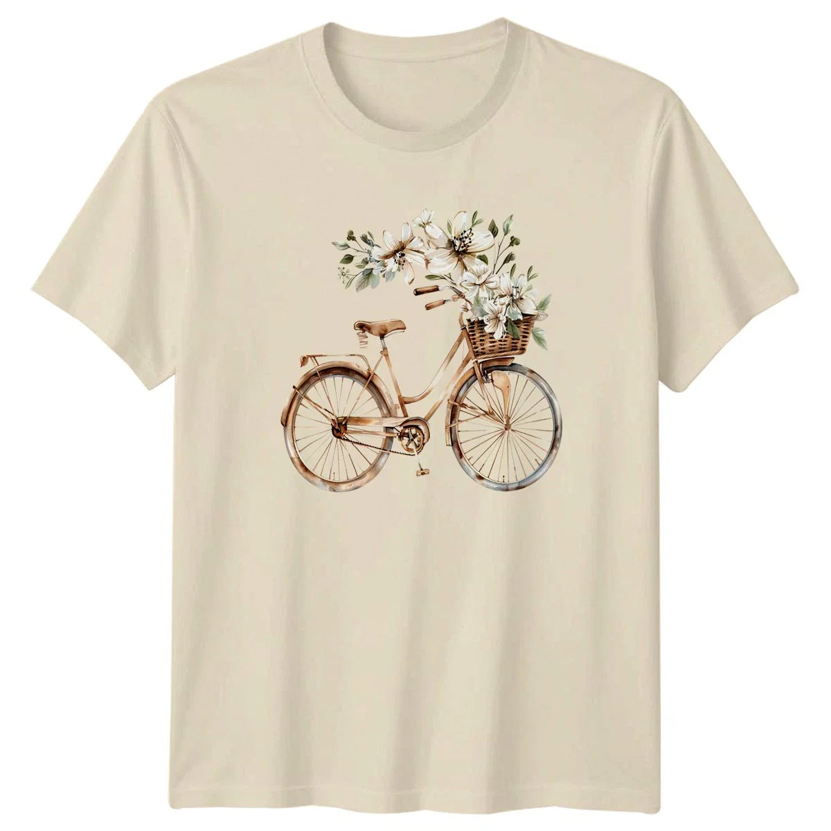 Boho Bicycle With Flowers T-Shirt Floral Cycling Gift For Him And Her Unisex T-shirt, Sweatshirt, Hoodie, Long Sleeve Tee - T-Shirt, Sweatshirt, Hoodie