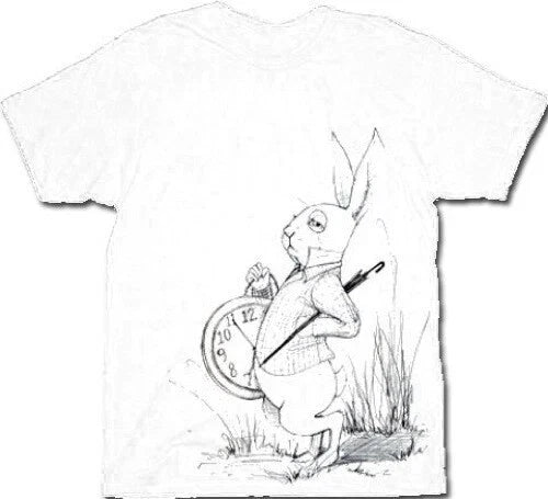 Unisex White Alice in Wonderland Rabbit Clock Fun for Cosplay Graphic T-shirt Unisex T-shirt, Sweatshirt, Hoodie, Long Sleeve Tee - T-Shirt, Sweatshirt, Hoodie