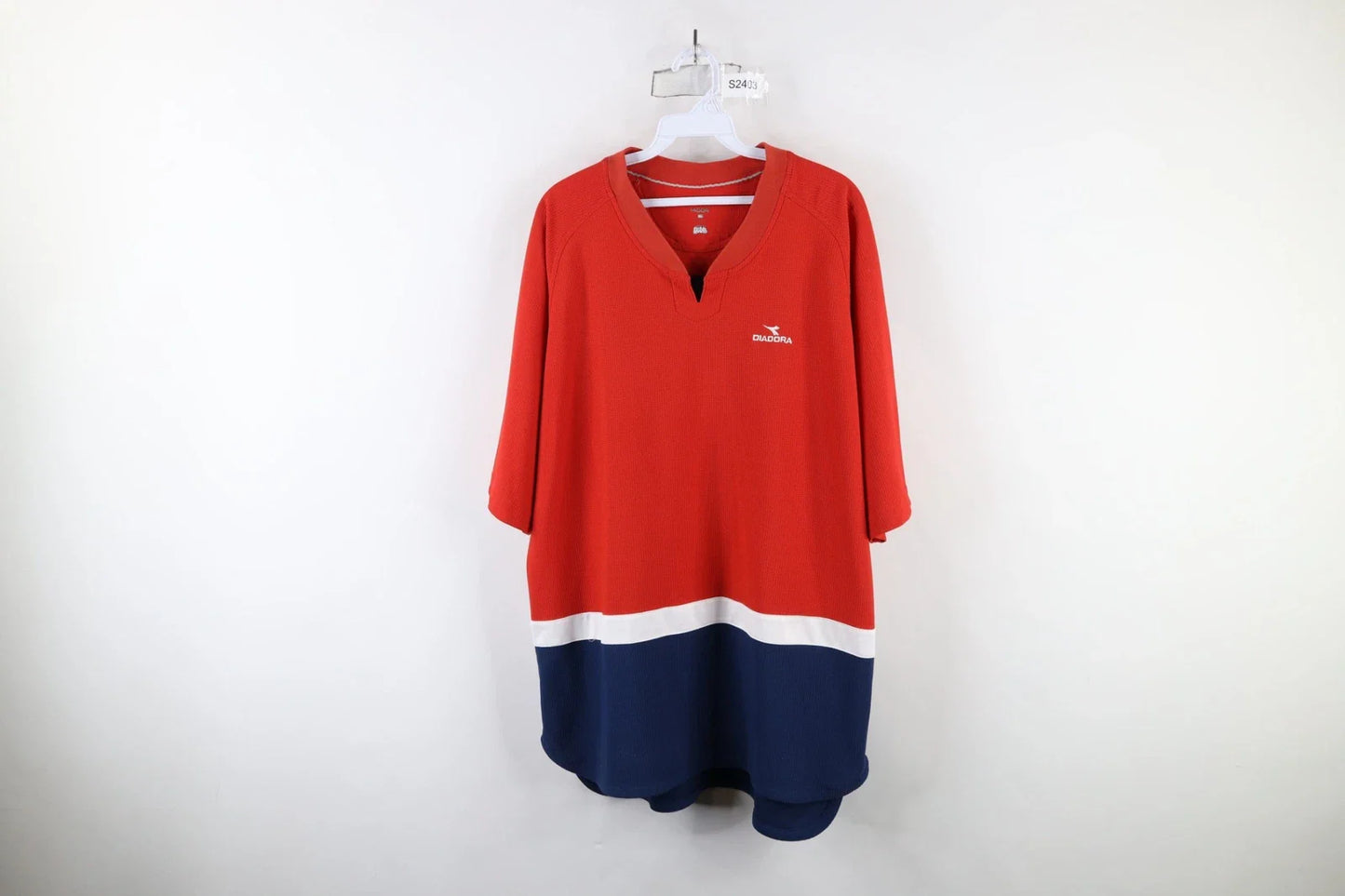 Vintage 90s Diadora Mens XL Spell Out Thermal Waffle Knit Soccer Jersey Football Unisex T-shirt, Sweatshirt, Hoodie, Long Sleeve Tee - T-Shirt, Sweatshirt, Hoodie