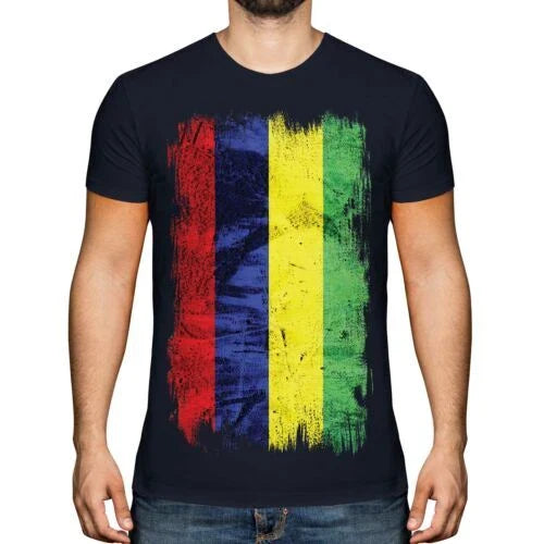 Mauritius Grunge Flag T-Shirt Mauritius Football Mauritian Gift T-Shirt Unisex T-shirt, Sweatshirt, Hoodie, Long Sleeve Tee - T-Shirt, Sweatshirt, Hoodie